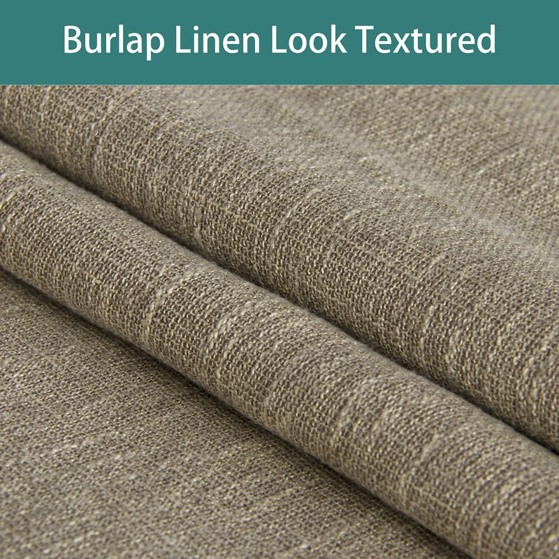 LORDTEX Linen Look Textured Blackout Curtains with Thermal Insulated Liner - Heavy Thick Grommet Window Drapes for Bedroom, 50 x 72 Inches, Tan, Set of 2 Panels - Image 5